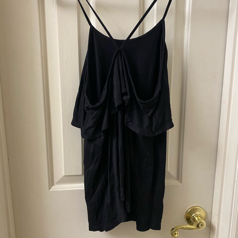 Black Tank with Ruffle Top - Picture 2 of 3